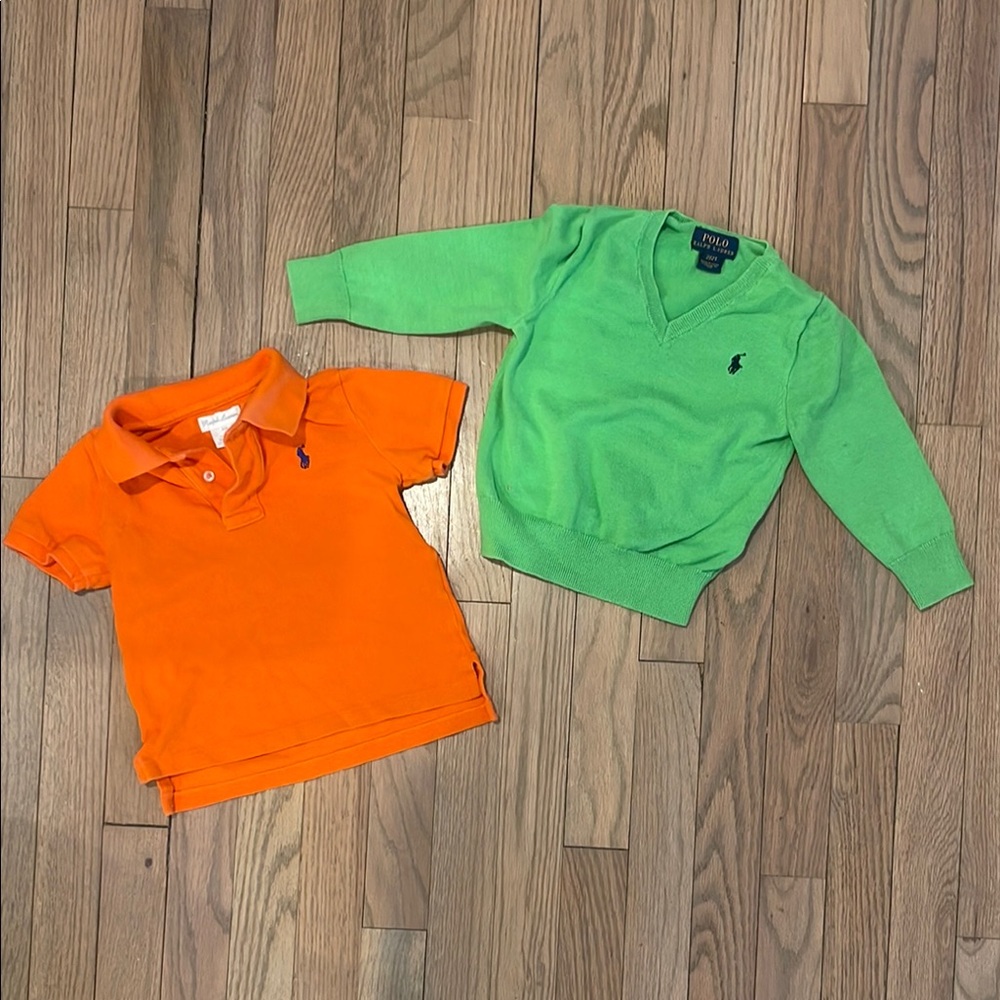 Polo by Ralph Lauren Orange and Green Polos Vibrant Style